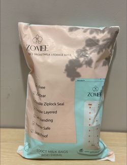 Zomee Breastmilk Storage Bags 100ct 8oz