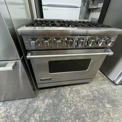 Viking Professional 36” Dual Fuel Range In Stainless Steel Used 