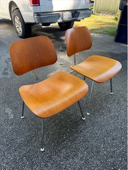 Matching Pair Herman Miller Natural Cherry DCM Chairs