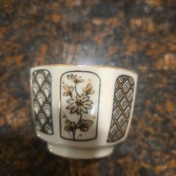 Vintage Asian Ceramic Tea Cup | Small Decorative Cup