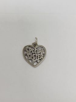 James Avery Big Sister Heart Charm in sterling silver.