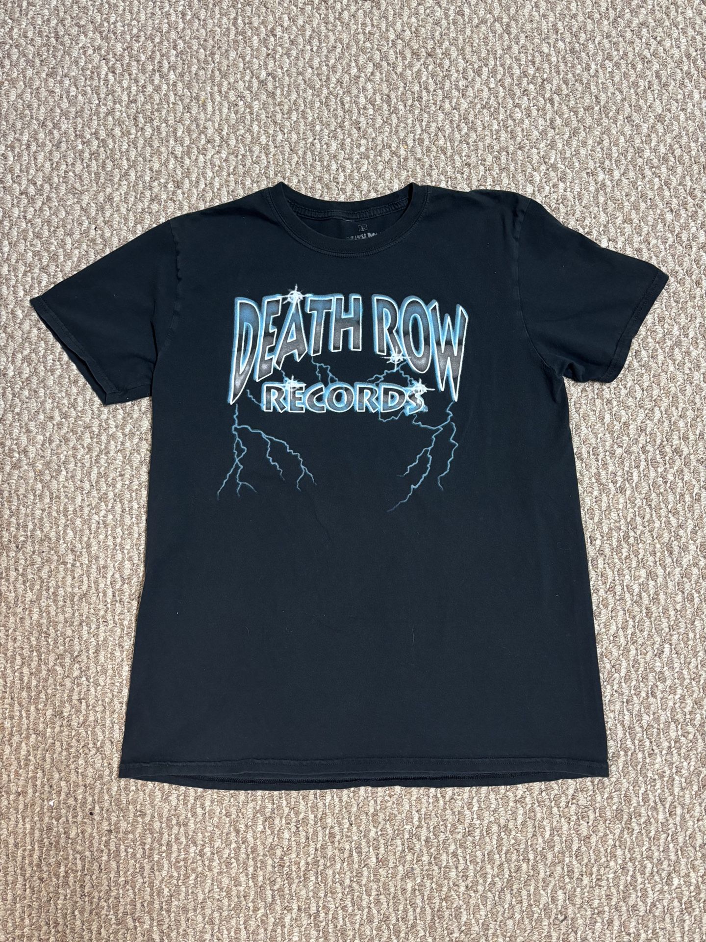 Death Row Records Lightning Rap 90s Style Black T-Shirt