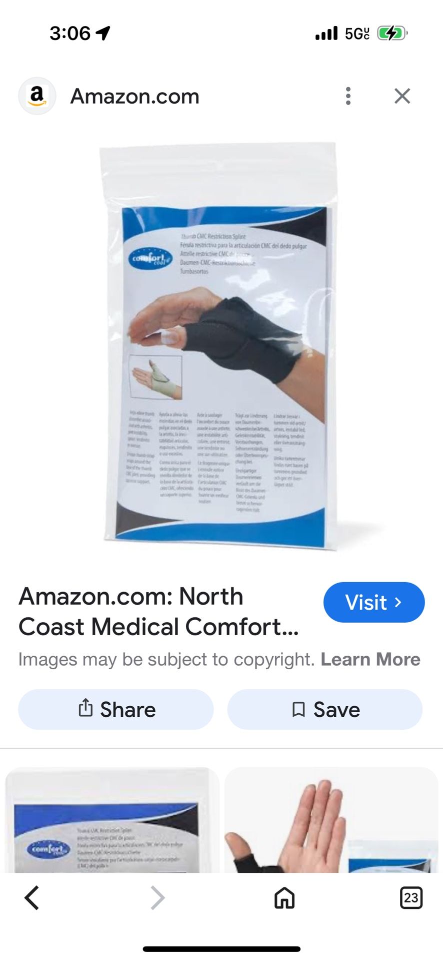 Comfort Cool Thumb Restriction Splint