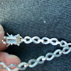 $400 OBO Silver Bracelet With Black And White Diamonds. Price Is Negotiable!