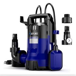 1/3HP Sump Pump with Automatic Float Switch, 3050GPH Utility Water Pump Submersible with 16.4ft Cord Thermoplastic Rotatable Handle for Hot Tub Garden