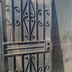 Security Wrought Iron Door Black In Color