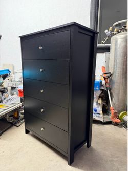 New IKEA Tall Black Dresser 5 Drawers Cajonera Wardrobe