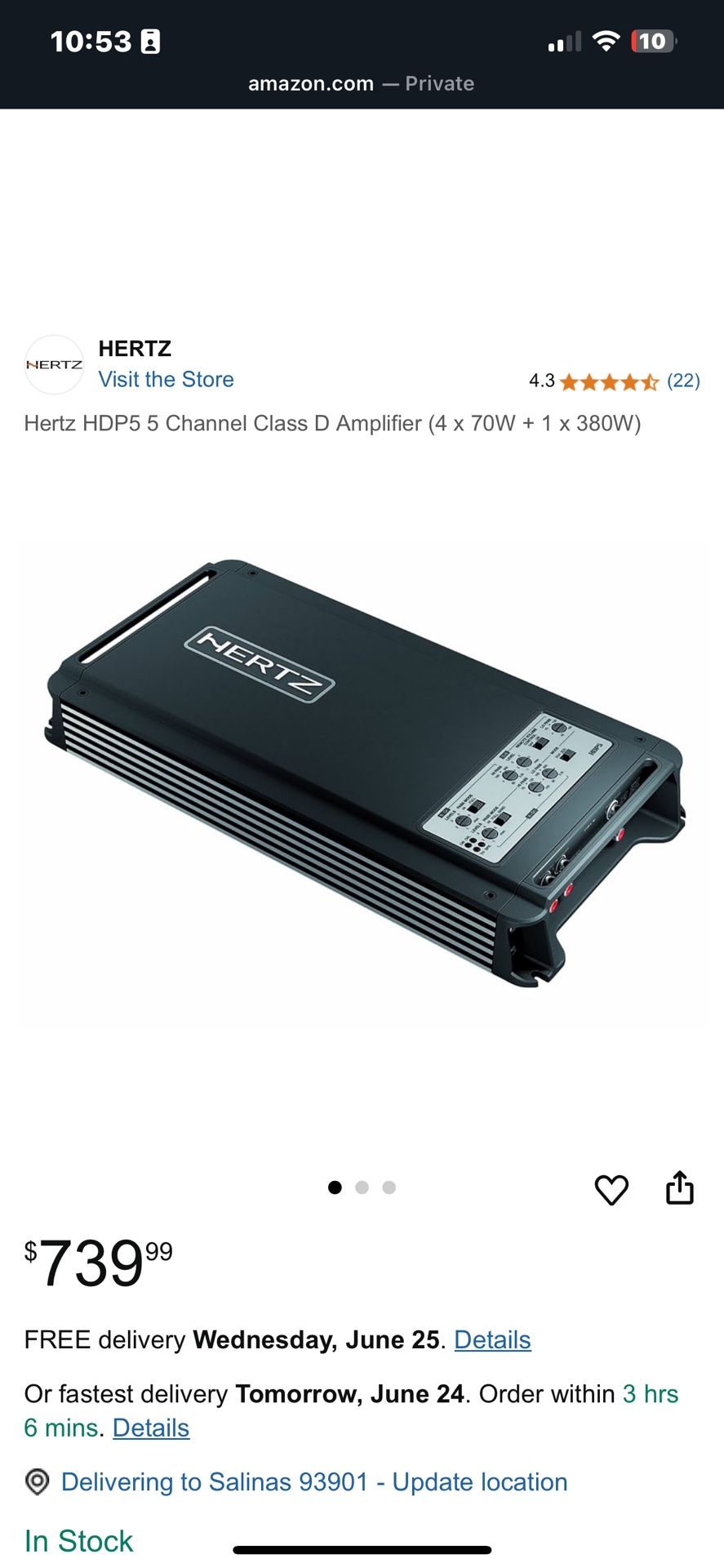 Hertz 5 Channel Amp