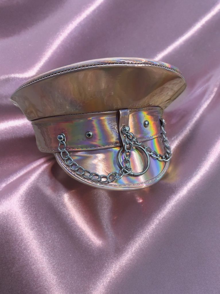 Brand new Iridescent pink music festival hat, with tags