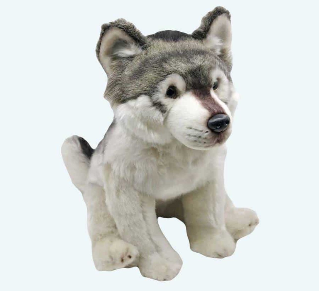 Lifelike Realistic Sitting Husky Stuffed Animal Plush Toy