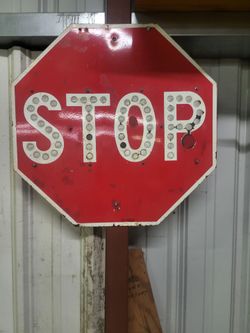 Vintage Stop Sign with cat eye Reflectors