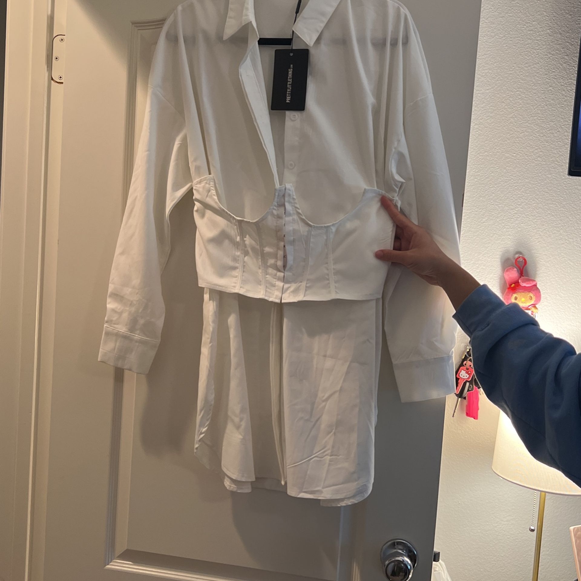 Ladies White Corset Dress