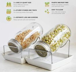 Brand New Seed Sprouting Jar Kit (2 Jars)