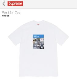 Supreme Verify Large Tee White