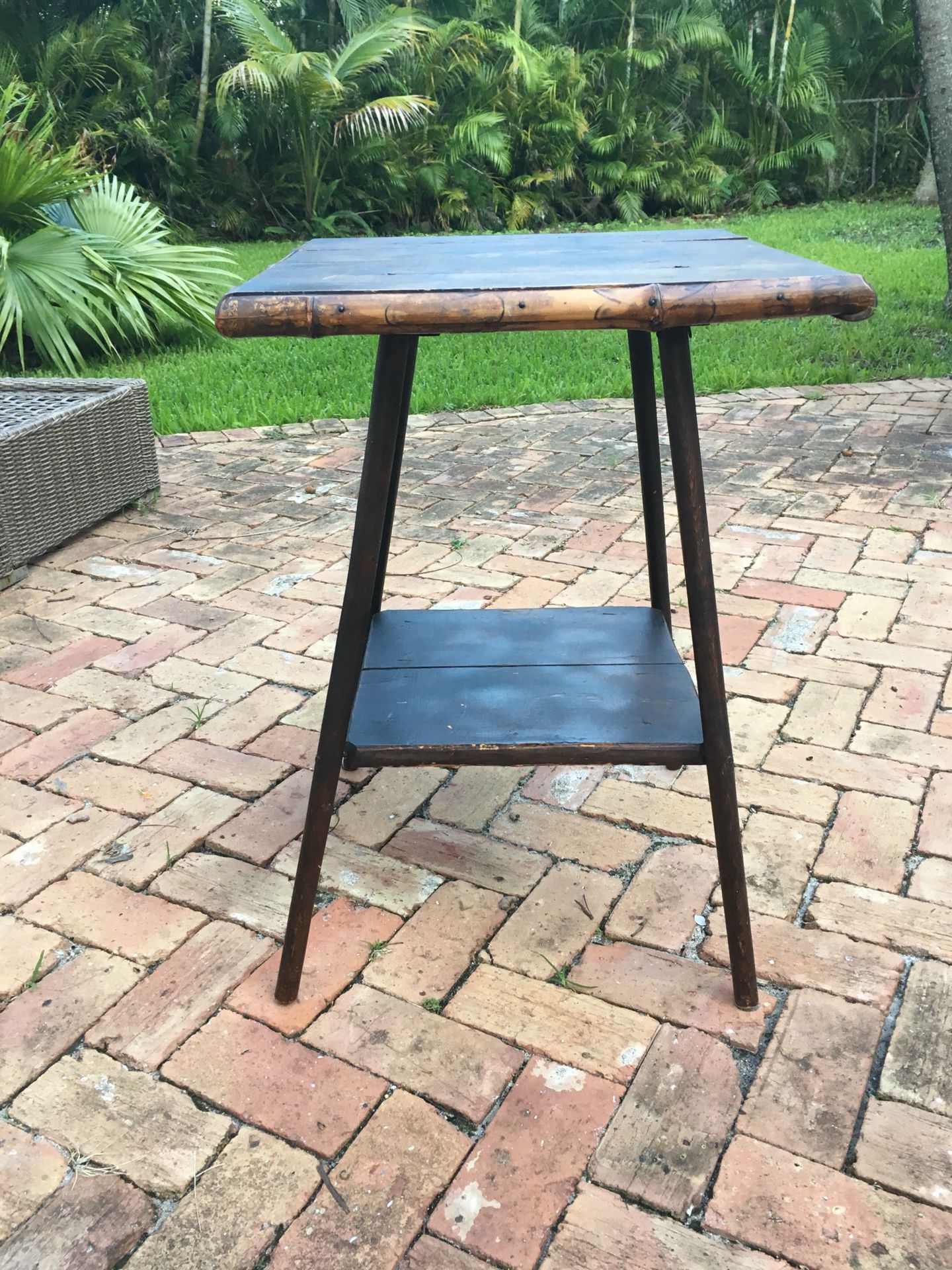 Antique Primitive Bamboo Table