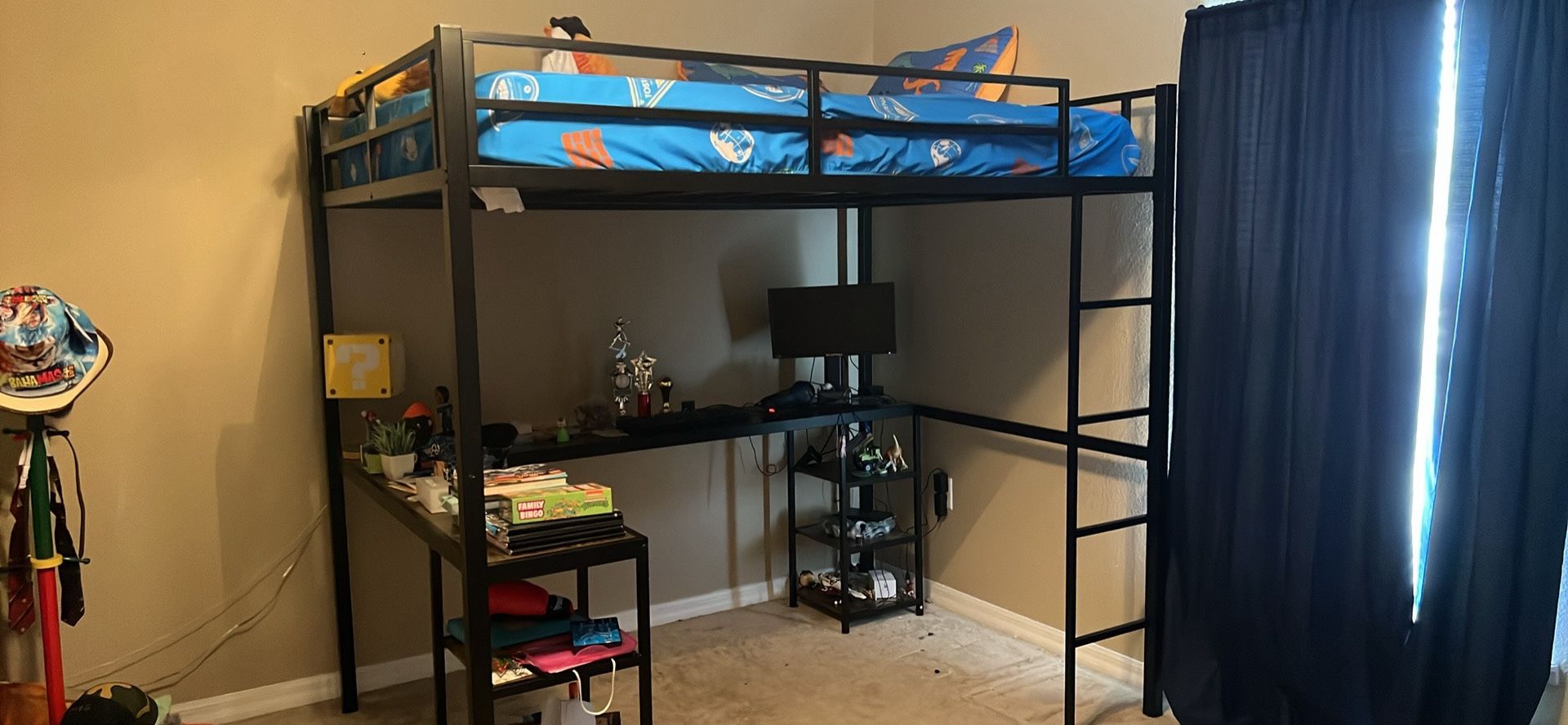 Kids Bed + Mattress With Desk For Sale
