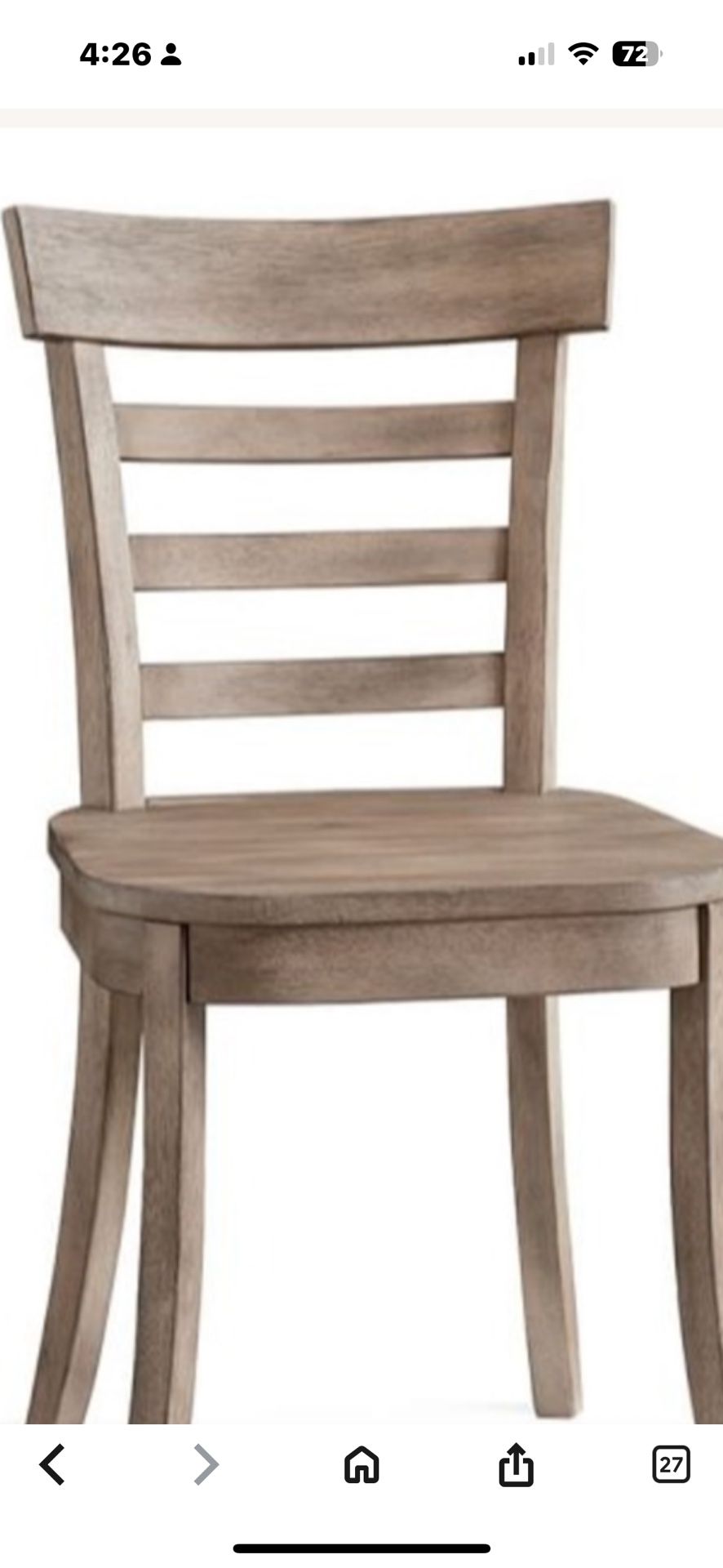 pottery barn LIAM vintage gray dining chair NEW set/2 in box 