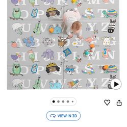 Regalo 77"x71" Extra Large Alphabet Play Mat for Babies and Toddlers, Alphabet Animal and Object Learning Mat, Non-Toxic Waterproof Foam Design, Rever