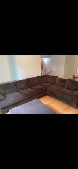 Brown sectional couch