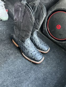 Black Ostrich Boots
