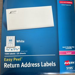 Avery Return Address Labels 2/3 X 1 3/4