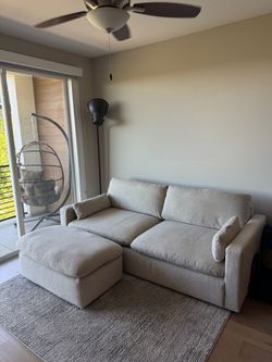Ashley Refined Sofa and Ottoman Sand