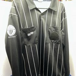  US Federation Soccer Referee Jersey Mens. Size Large. Official Sports Long Sleeve Jersey. Color Black. New