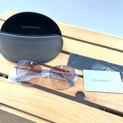 Emporio Armani Sunglasses Matte Light Blue & Sliver Gradient Brown