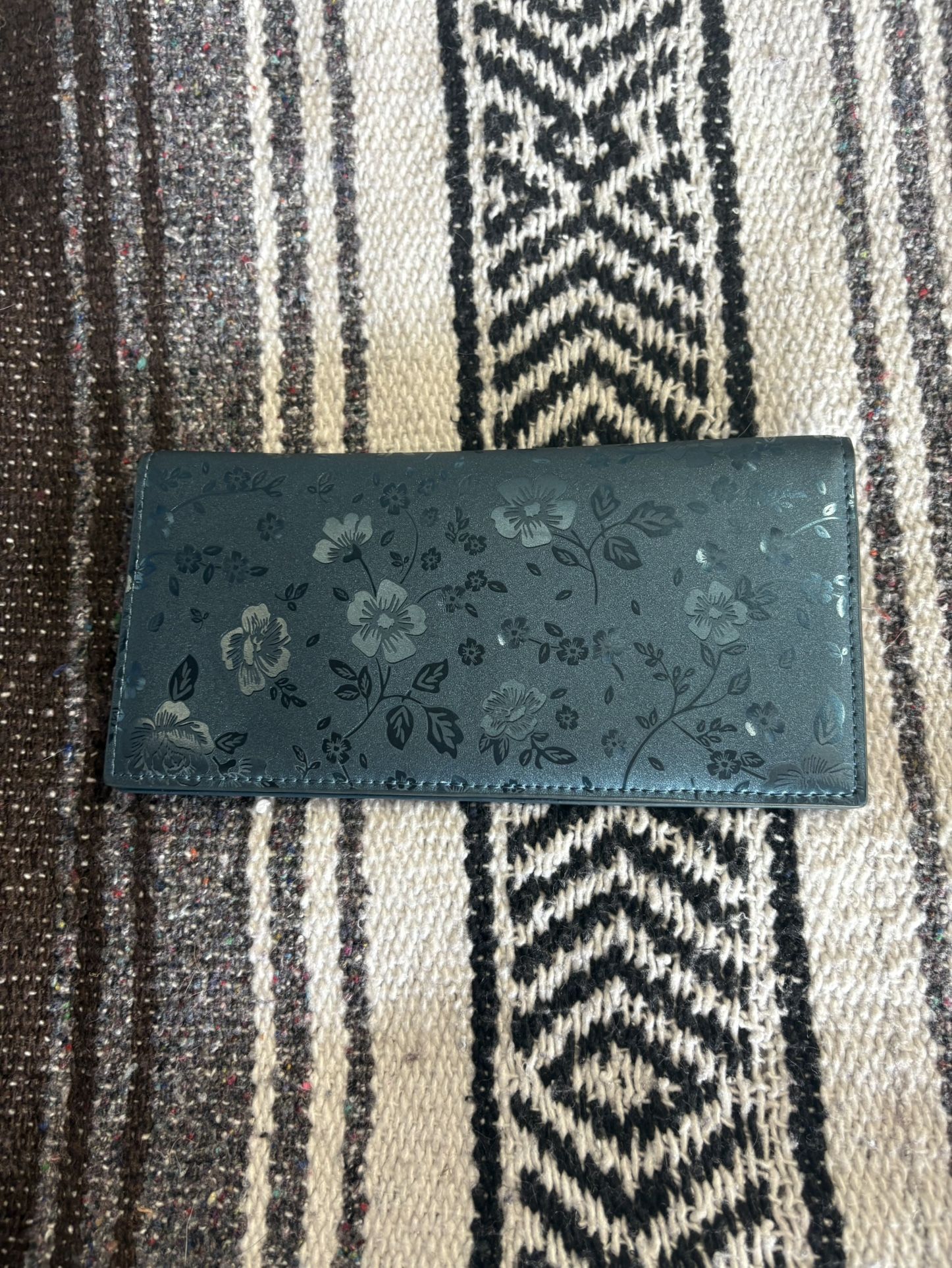 Blue Printed Bifold Wallet