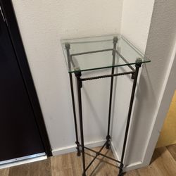 Metal & Glass Plant Stand / Accent Table – Perfect for Small Spaces 