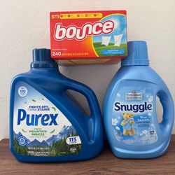Purex snuggle bounce laundry detergent bundle