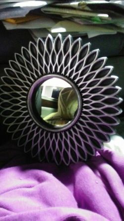 Silver mirror mid century looking
