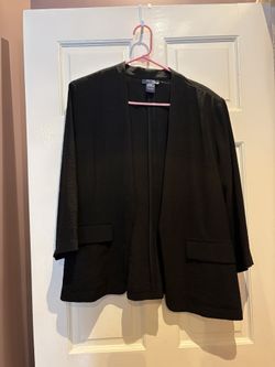 black open-front blazer from New York & Company. 