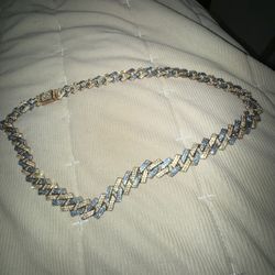 18mm 24in Two Tone Iced Out VVS Pronged 14k Gold 