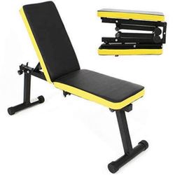 DlandHome Home Gym Adjustable Bench Weight Bench Adjustable Folding Sit Up Incline Exercise Dumbbell