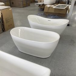 Freestanding Bathtub 59” Fiberglass Acrylic 