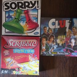 Lot Of 3 Boardgames Scrabble,clue