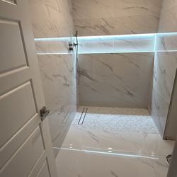 Tile flooring shower