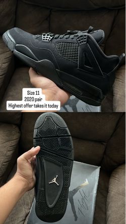 Jordan 4 black cat size 11 2020 pair