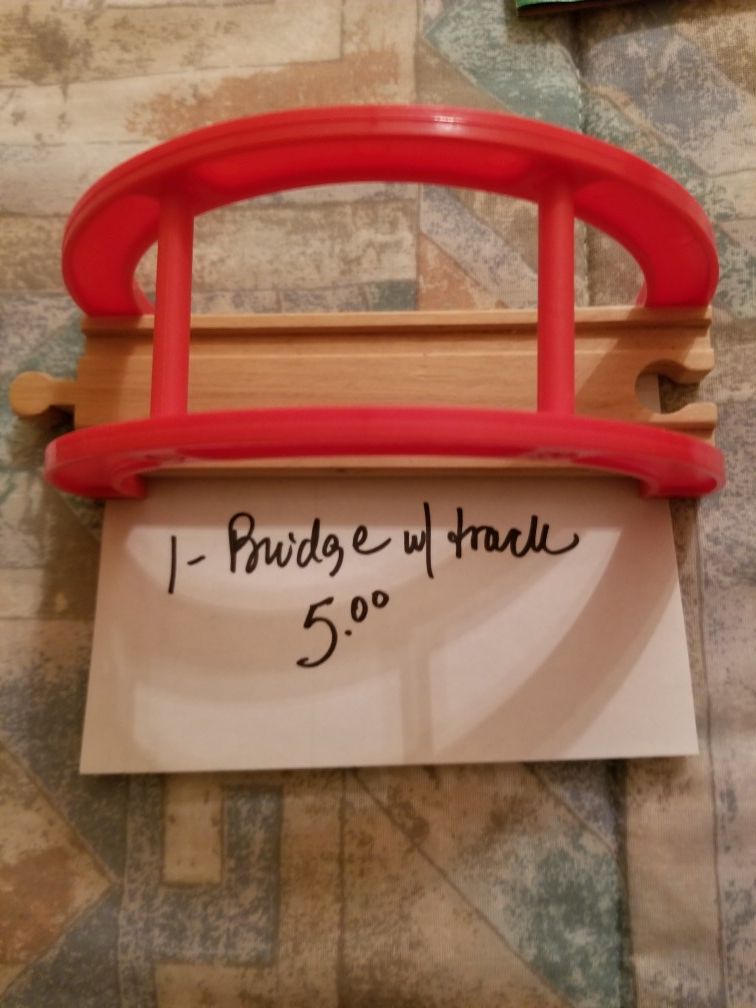 BRIO wooden bridge on track