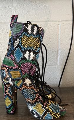 Multicolor animal print heels