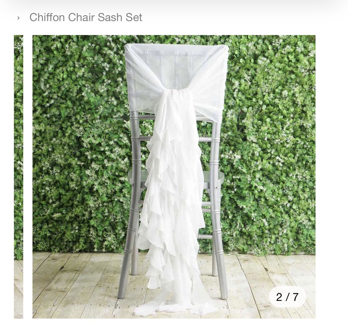 White Chiffon Chair Sashes