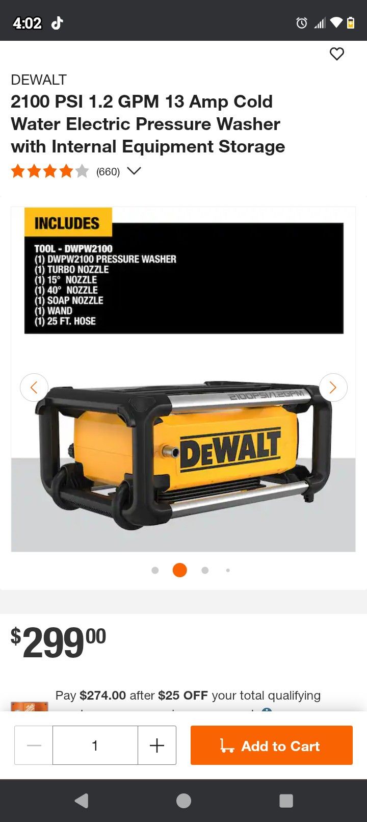 DeWALT 2100 MAX PSI 1.2 GPM