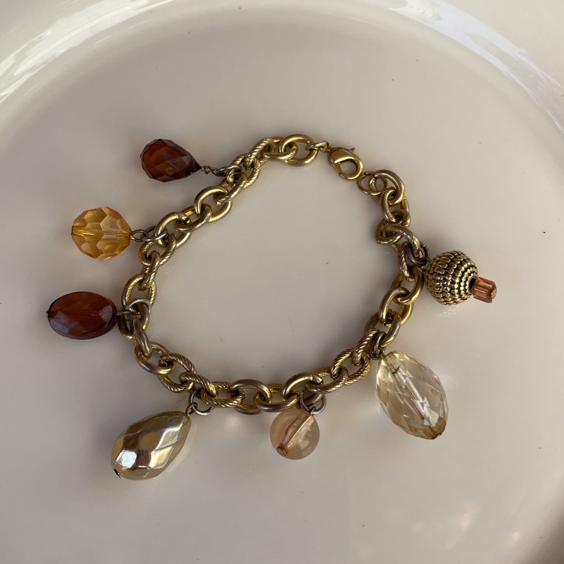 Vintage Charm Bracelet , Costume Jewelry 