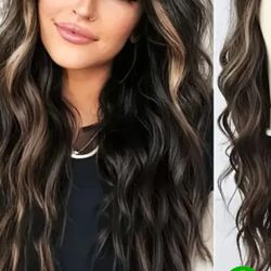 New Wigs Synthetic Cap  Pink Or Bleached Blonde Gray Or Brown W Lil Highlights New 