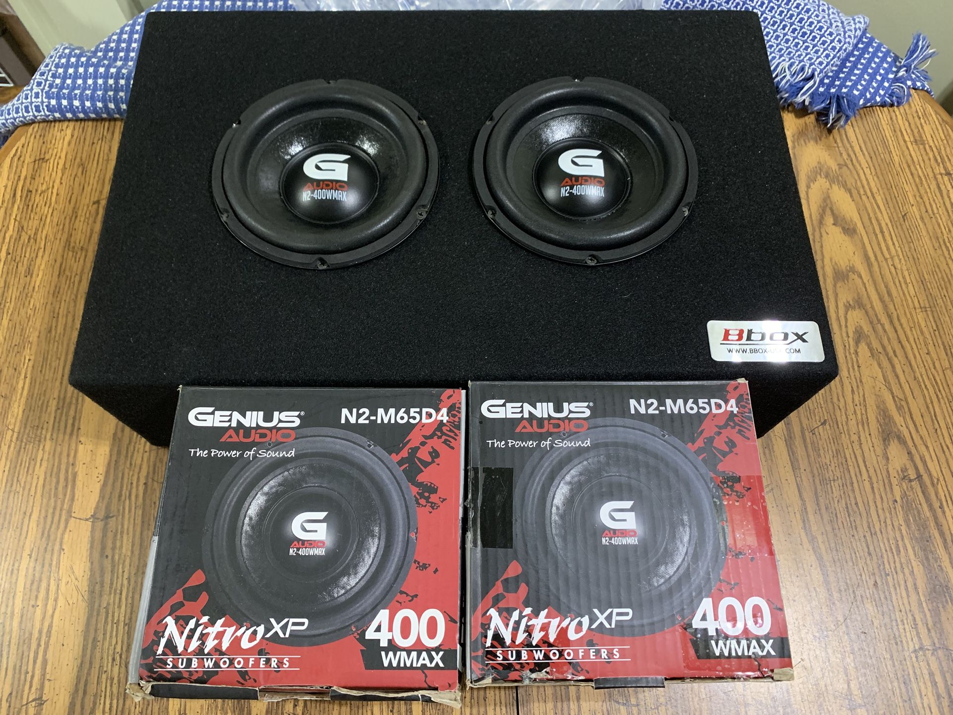 New Dual 6.5” Genius Audio Slim compact  Ported Subwoofer Box  