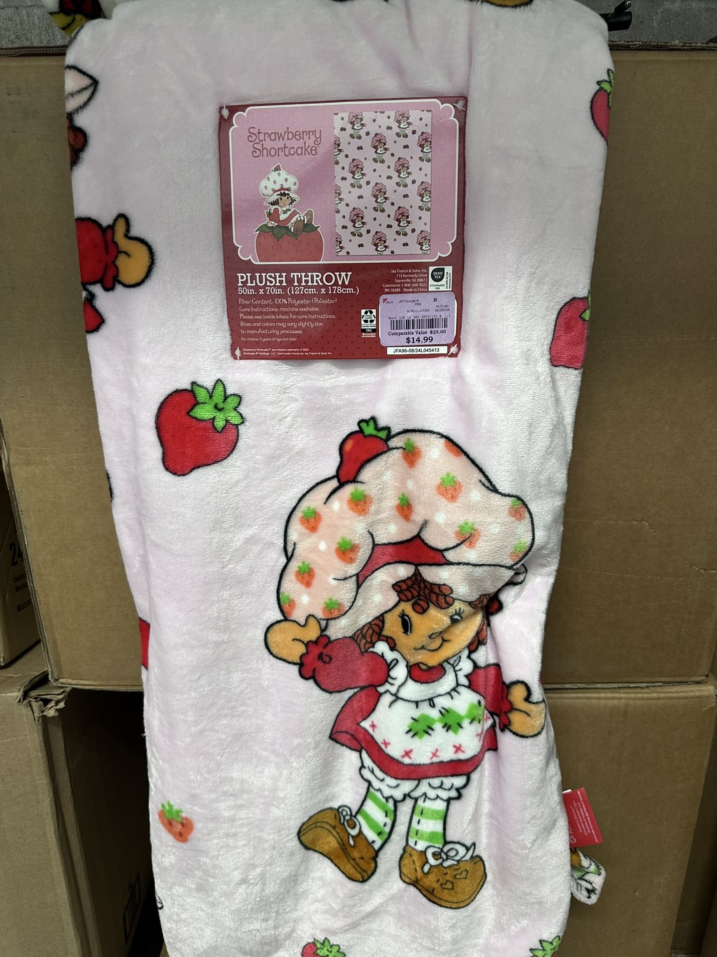Blush Pink Strawberry Shortcake Throw