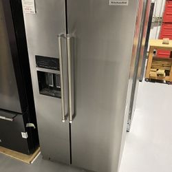 KitchenAid Stainless Steel 22.6 Cu. Ft. Counter Depth Side-by-Side Refrigerator With Exterior Ice And Water 