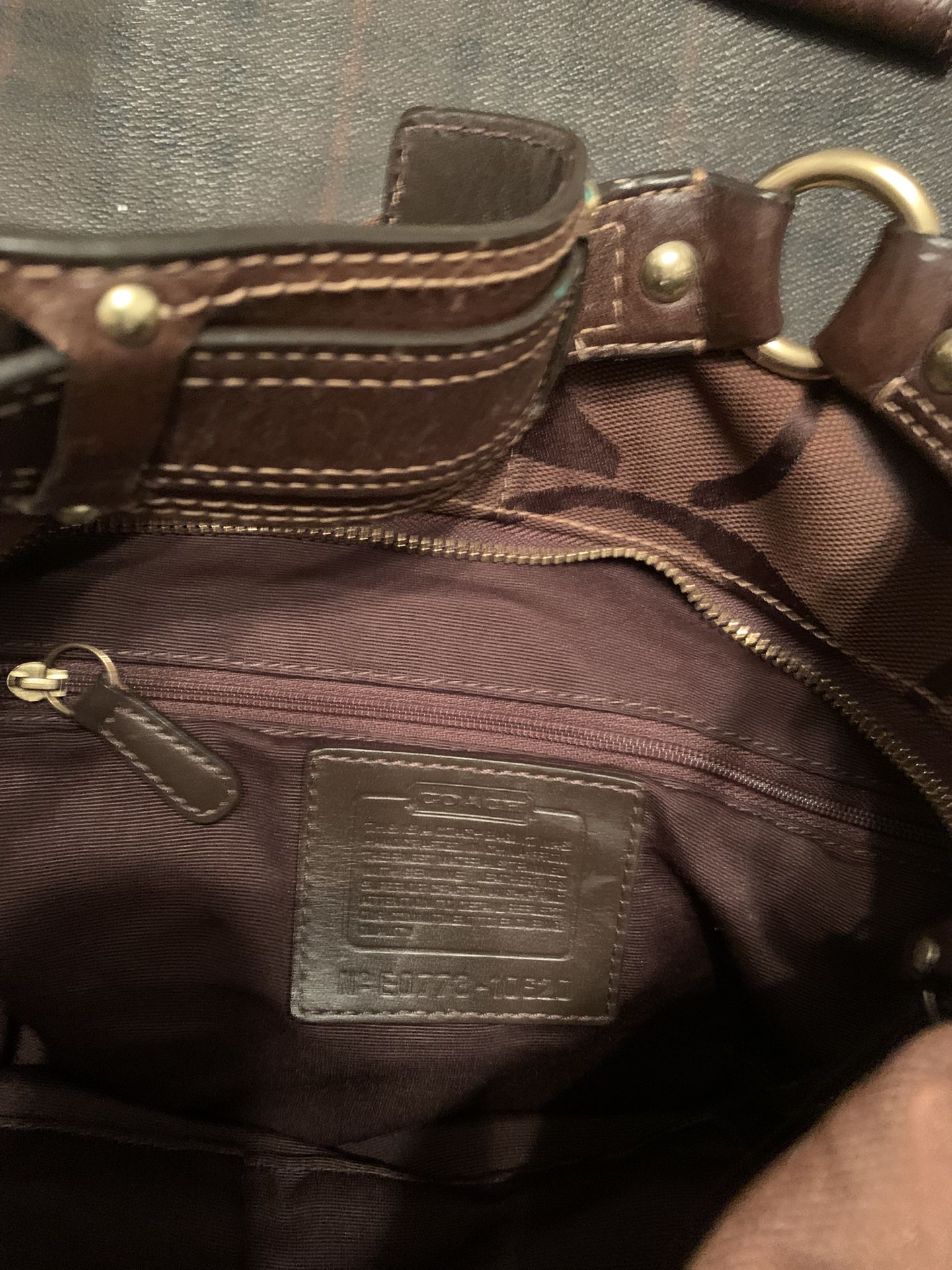 Authentic Brown Coach Bag With Small Wallet
