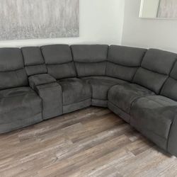 POWER RECLINER SECTIONAL GRAY - LIKE NEW